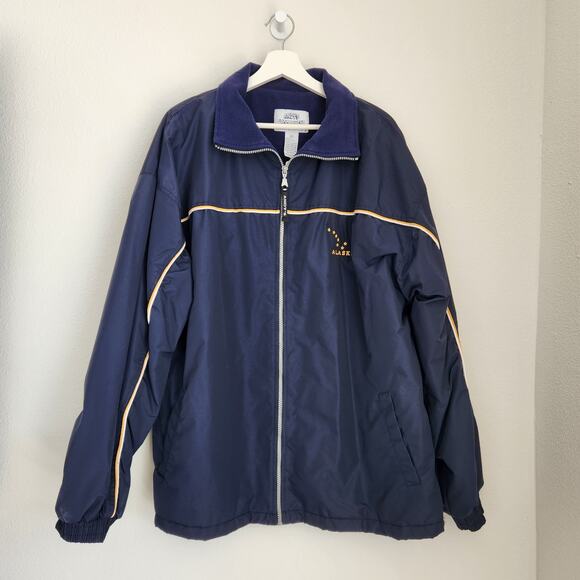 American Vintage Other - Vintage 80s Mens Andy's Sportswear Blue Alaska Fleece Lined Rain Jacket XXL